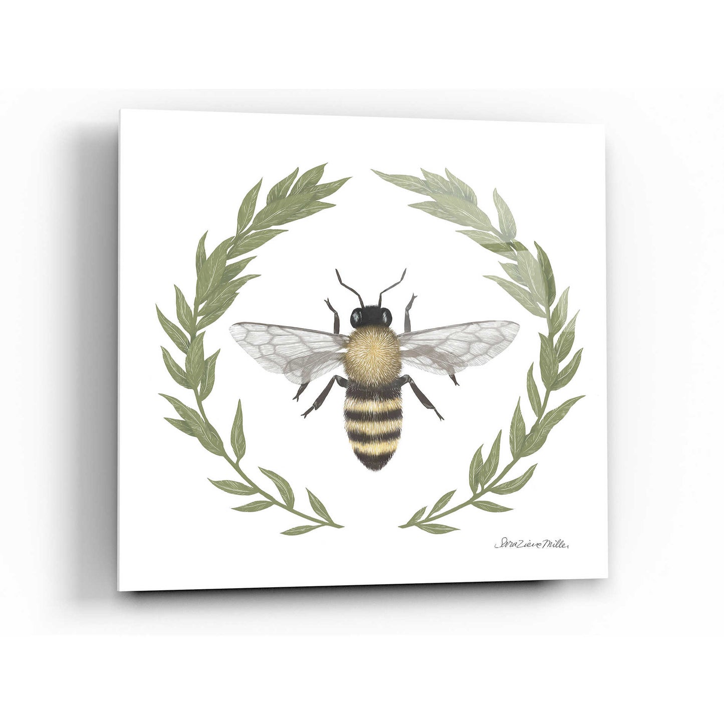 Epic Art 'Happy to Bee Home I' by Sara Zieve Miller, Acrylic Glass Wall Art