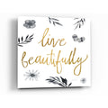 Epic Art 'Live Beautifully BW' by Sara Zieve Miller, Acrylic Glass Wall Art