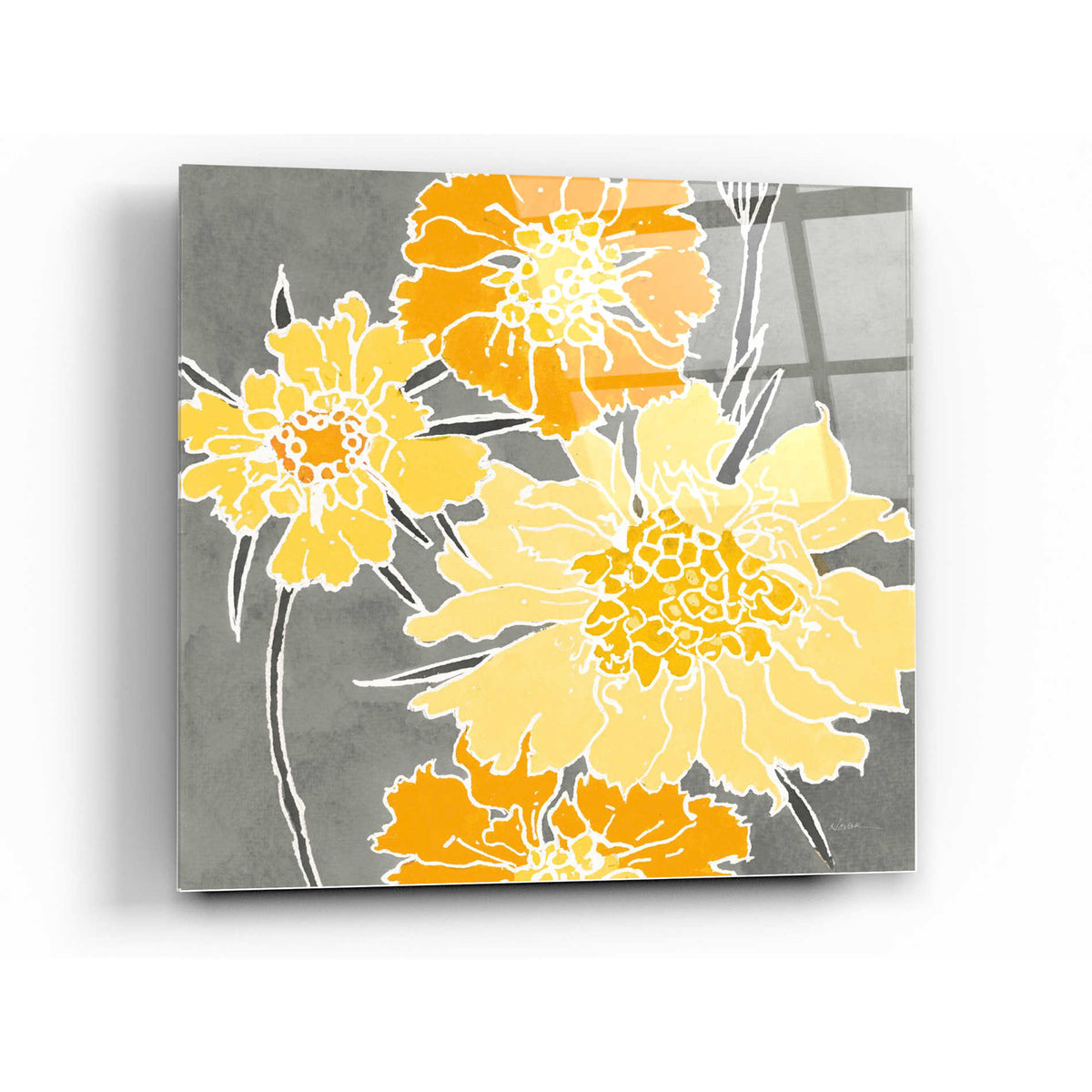 Epic Art 'Cloisonne Beauty I Gray' by Shirley Novak, Acrylic Glass Wall Art