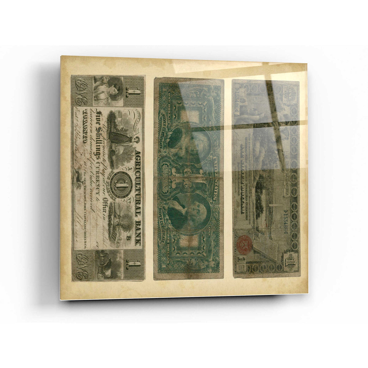 Epic Art 'Antique Currency V' by Vision Studio Acrylic Glass Wall Art
