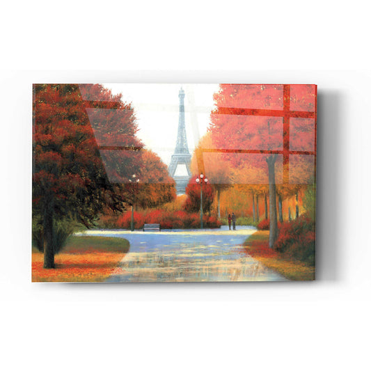 Epic Art 'Autumn In Paris Couple' by James Wiens, Acrylic Glass Wall Art