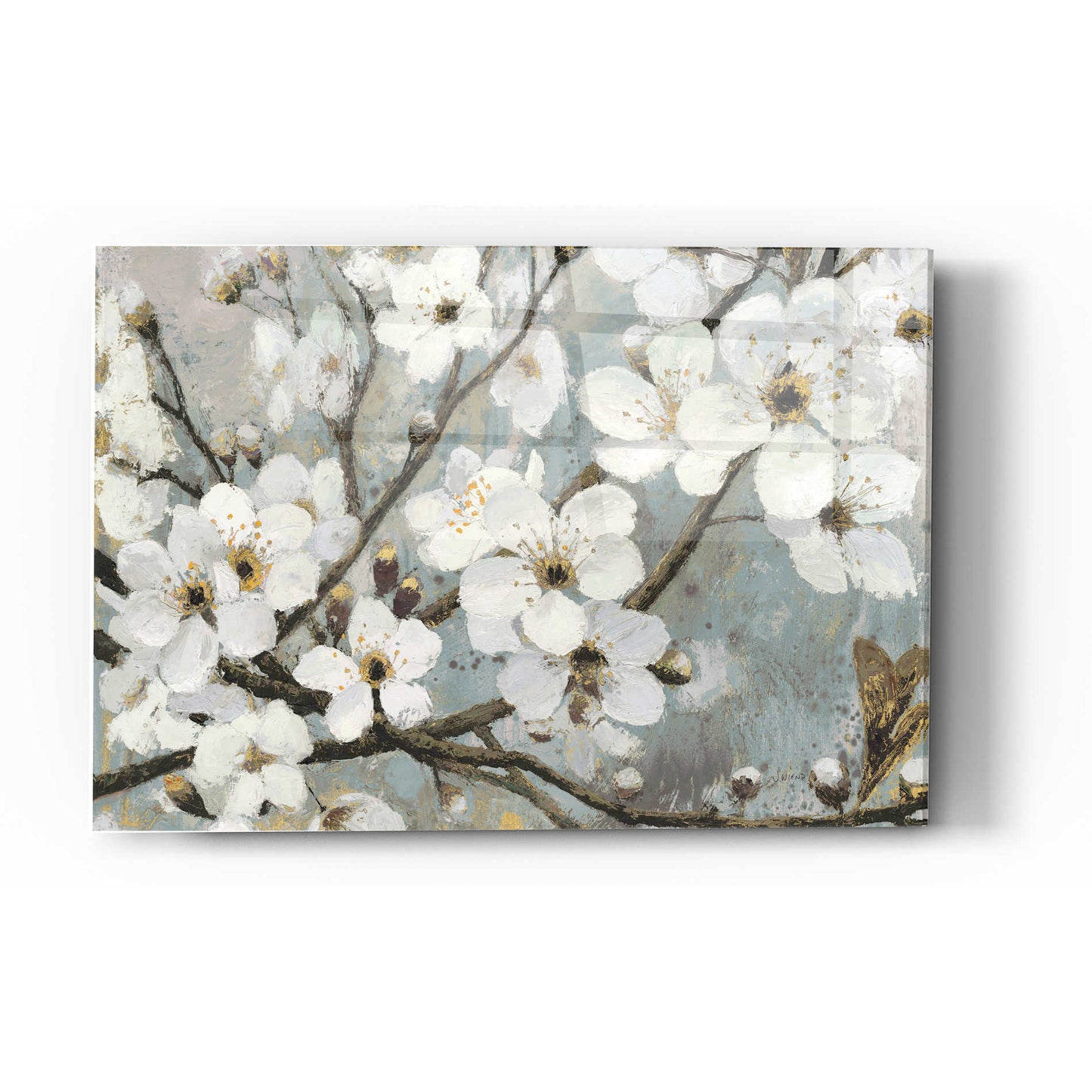 Epic Art 'Cherry Blossoms I BLUE' by James Wiens, Acrylic Glass Wall Art