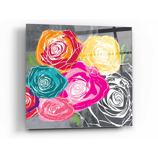 Epic Art 'Colorful Roses II' by Linda Woods, Acrylic Glass Wall Art