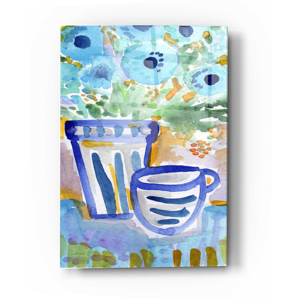 Epic Art 'Tea And Flowers I' by Linda Woods, Acrylic Glass Wall Art