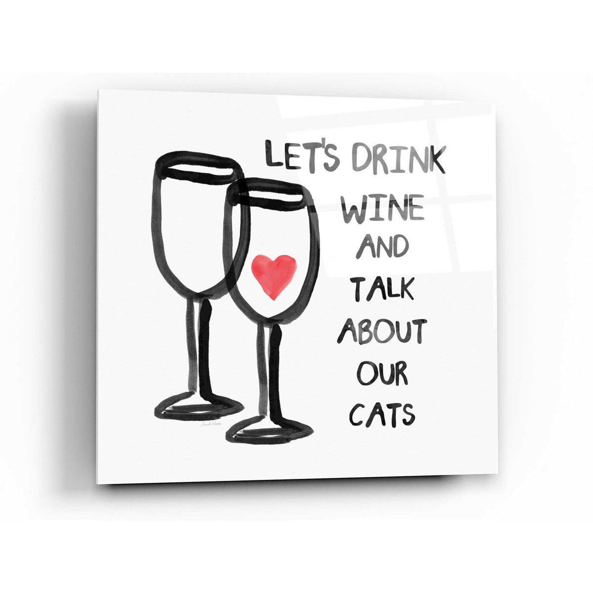 Epic Art 'Wine And Cats' by Linda Woods, Acrylic Glass Wall Art