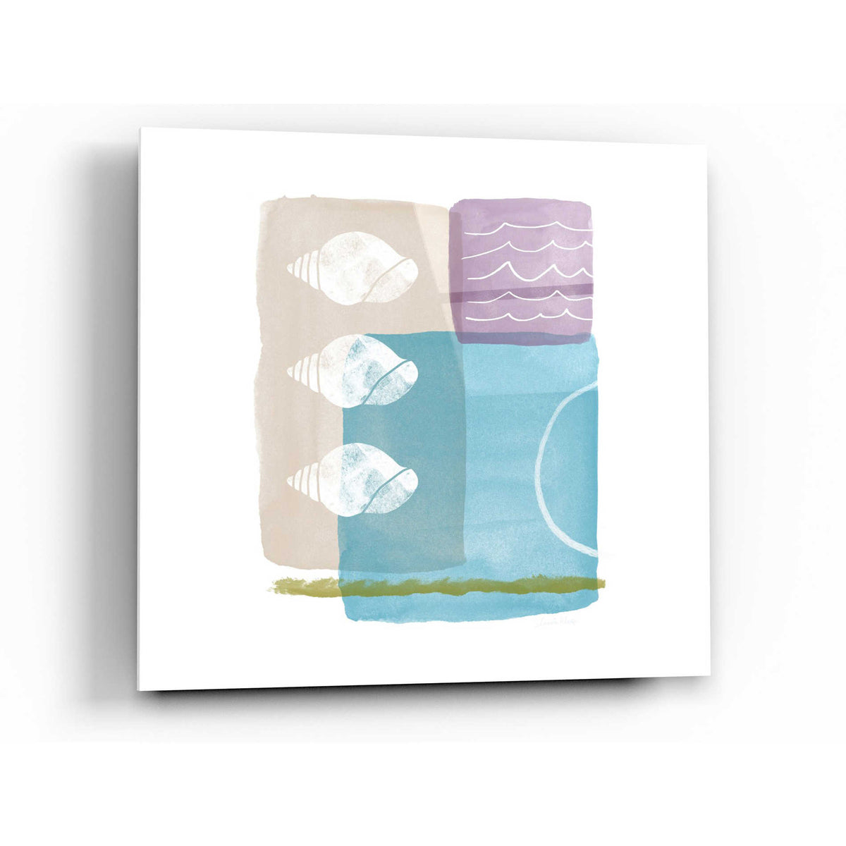 Epic Art 'Seashells And Waves' by Linda Woods, Acrylic Glass Wall Art