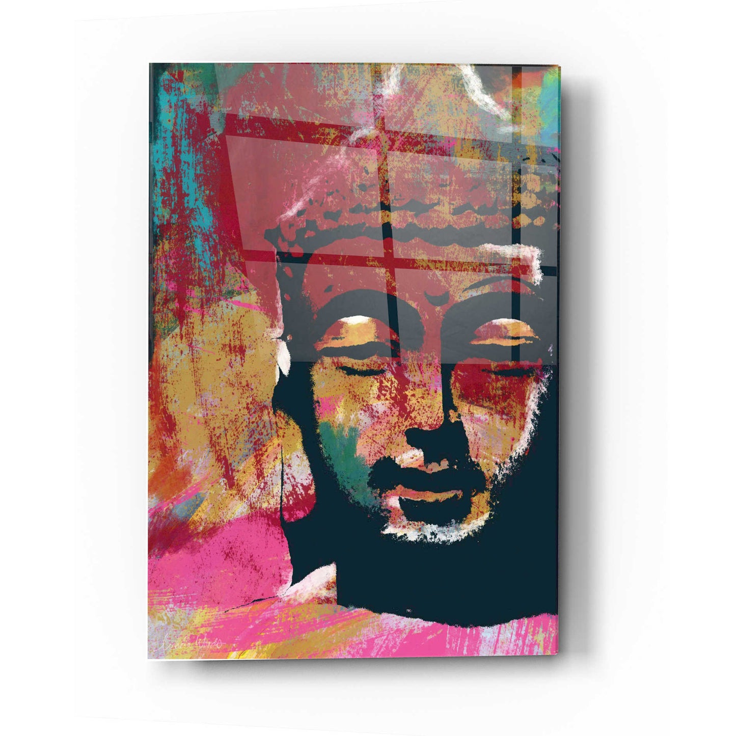 Epic Art 'Painted Buddha IV' by Linda Woods, Acrylic Glass Wall Art