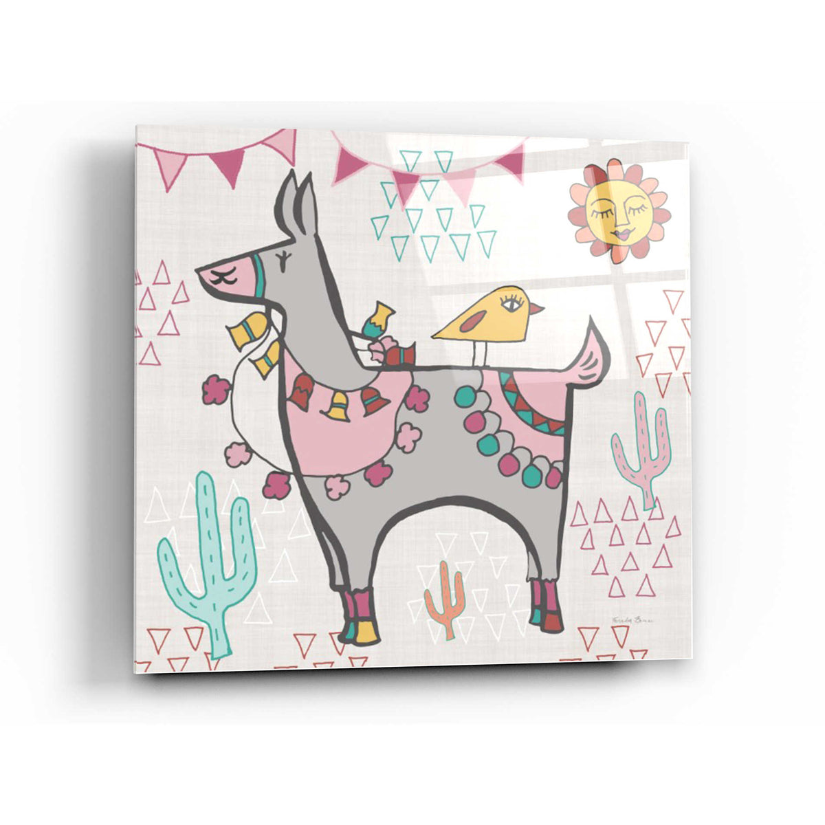 Epic Art 'Playful Llamas II' by Farida Zaman, Acrylic Glass Wall Art